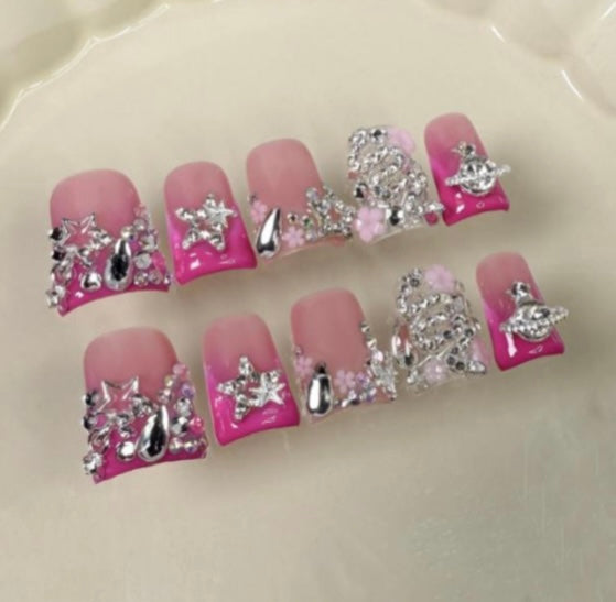 Pink junk nails