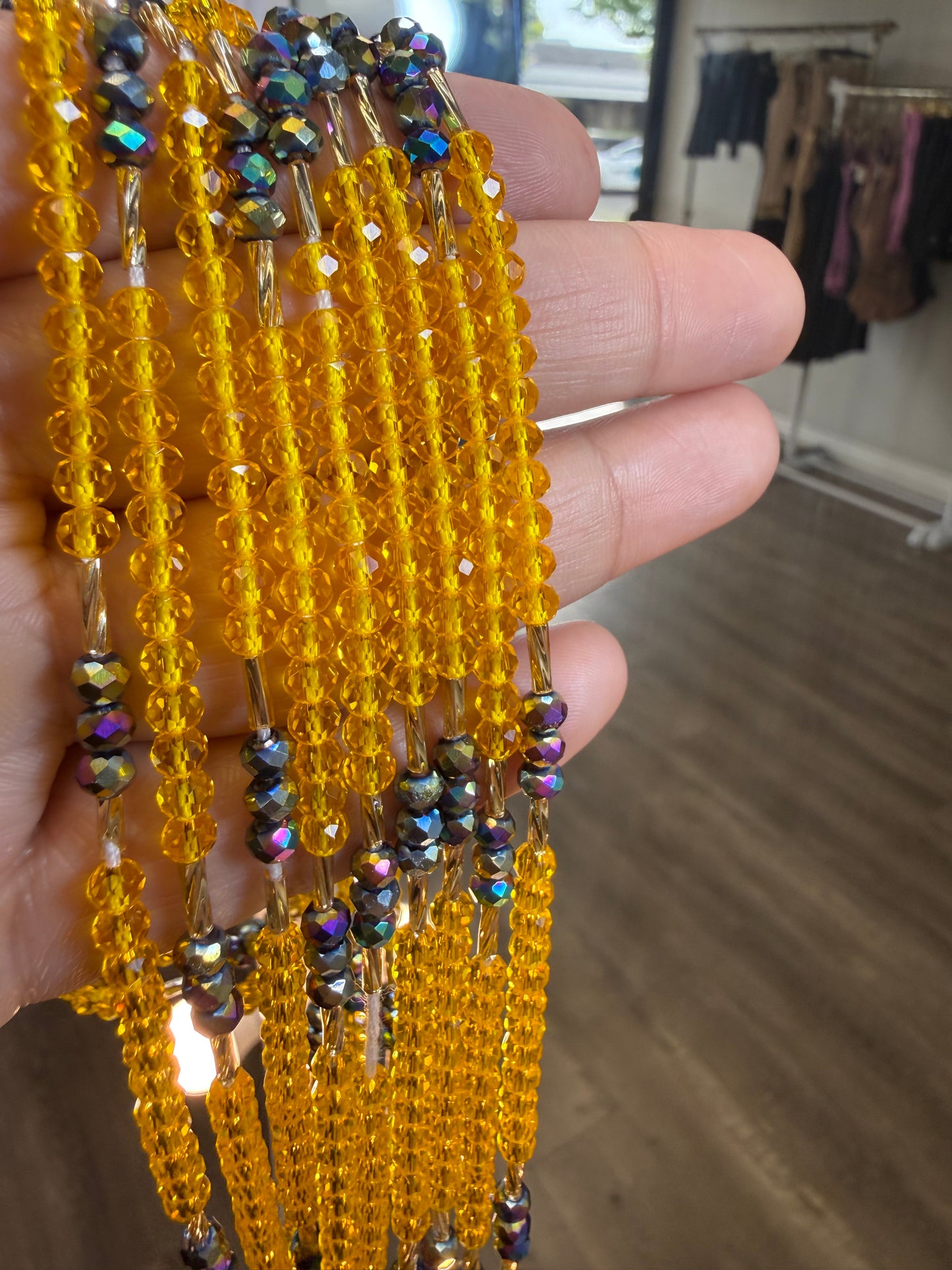 Yellow waist bead