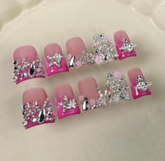 Pink junk nails