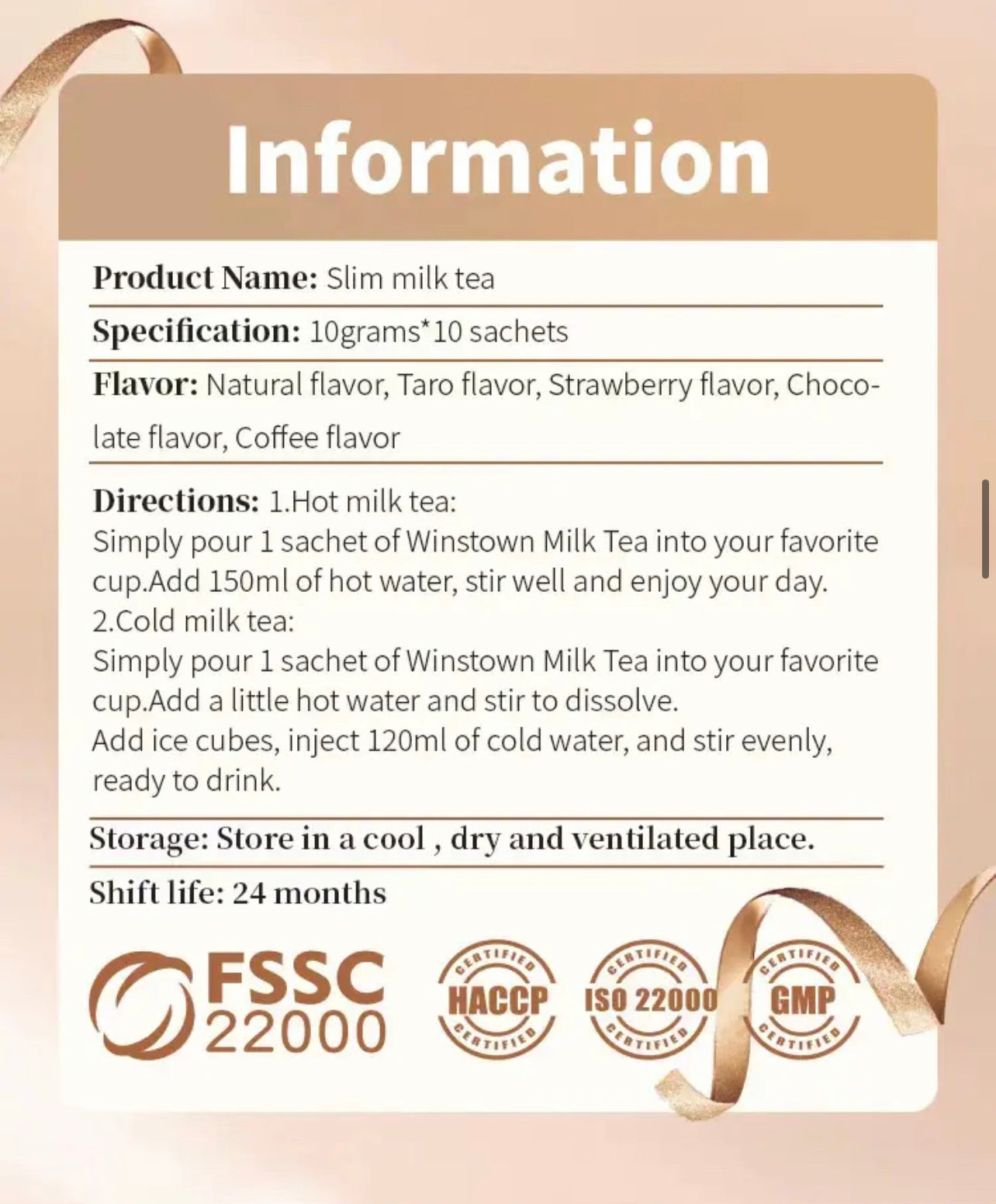 Slim milk tea (preorder)